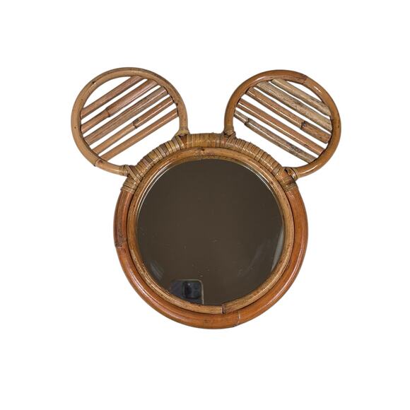 Mickey Mouse Ears Rattan Mirror Disney Home Decor - Picture 5 of 5